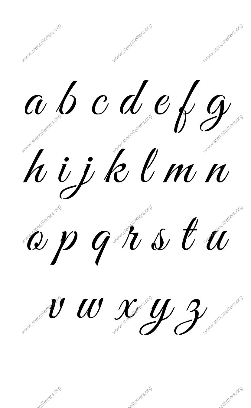 Elegant Calligraphy A to Z lowercase letter stencils