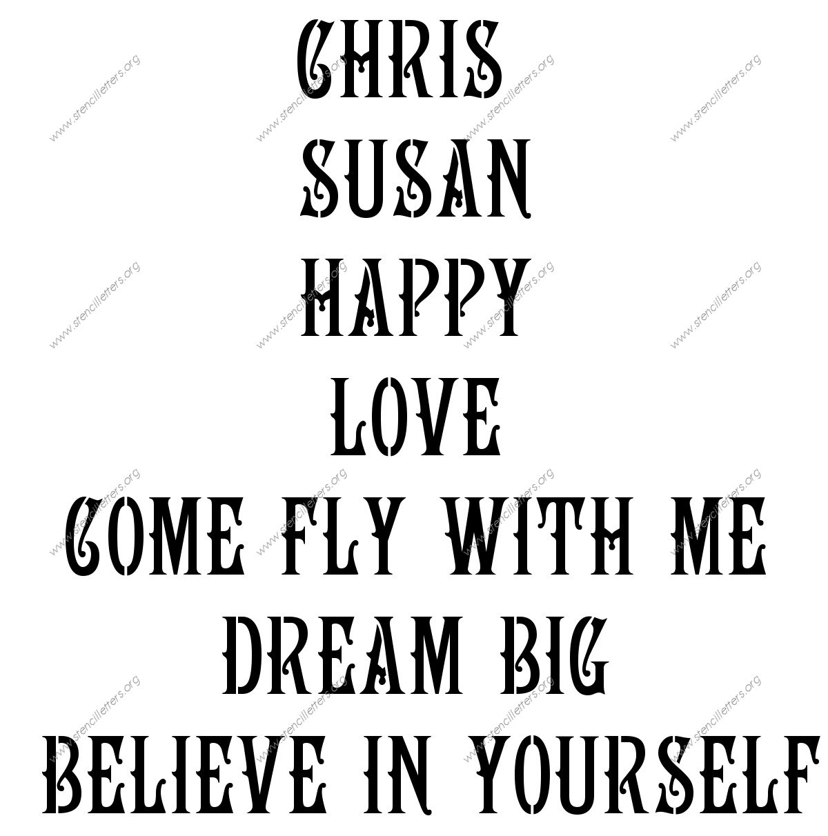 1800s Art Nouveau Names, Words, Phrases samples