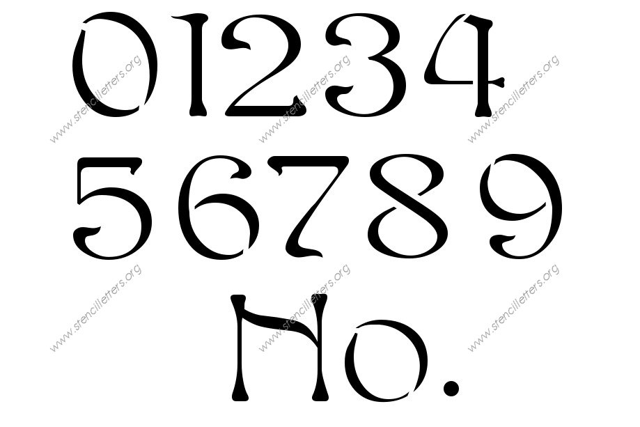 French Baroque Art Nouveau Number Stencil