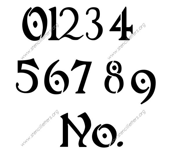 Intricate Art Nouveau Number Stencil
