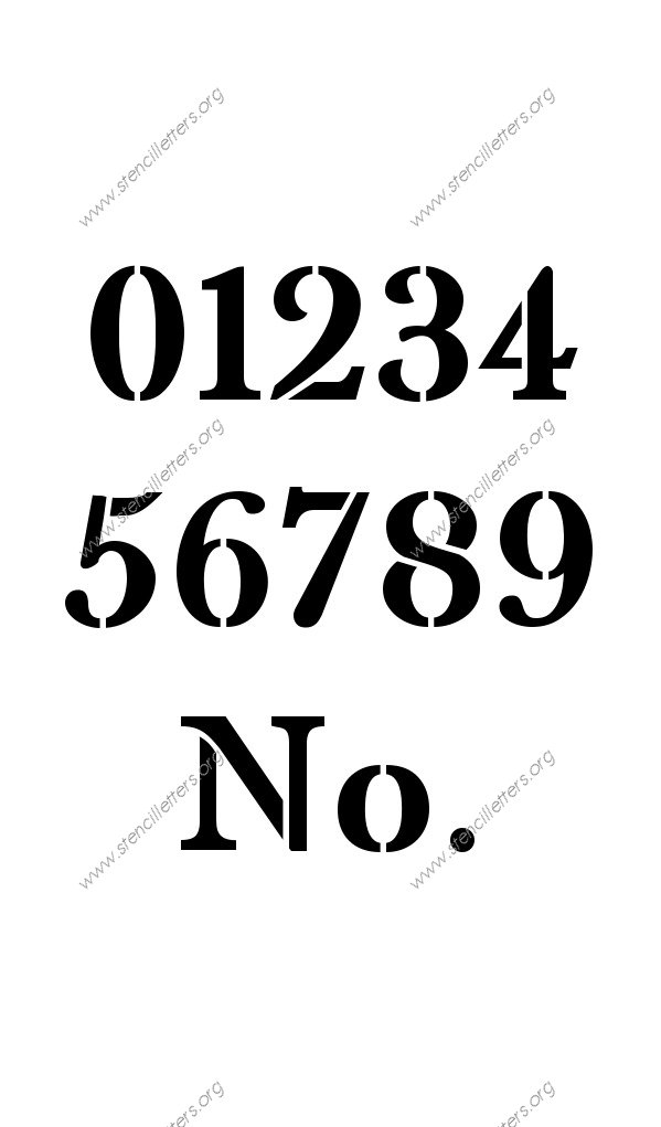 High Contrast Elegant Number Stencil