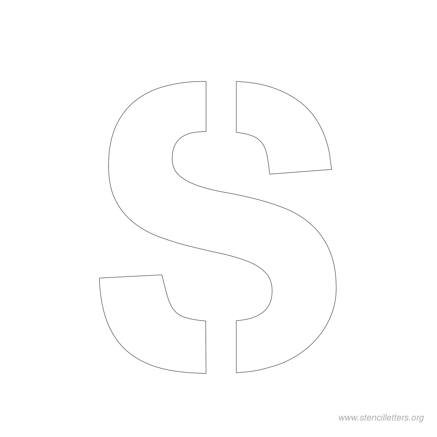 3 inch stencil letter s