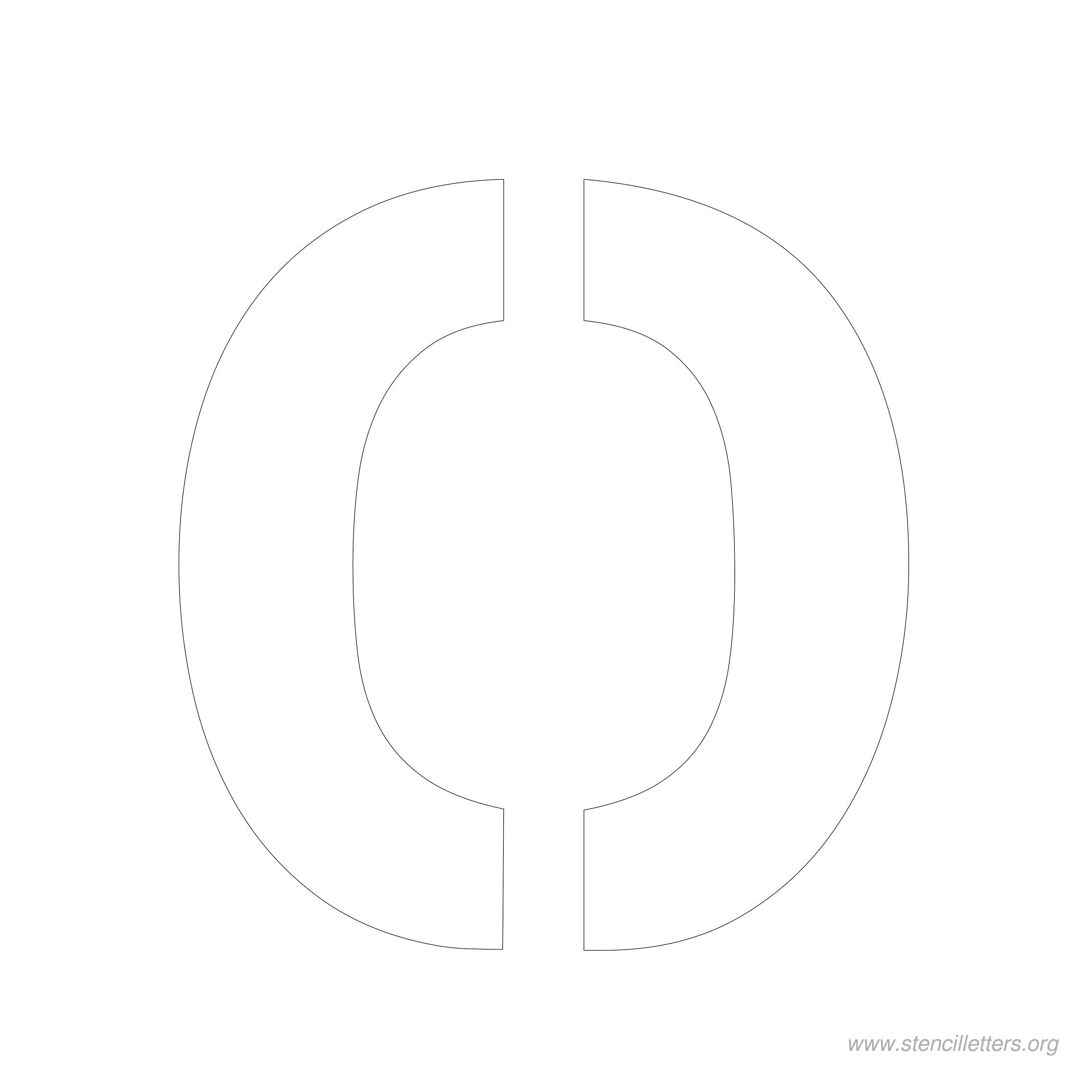 5 inch stencil letter o