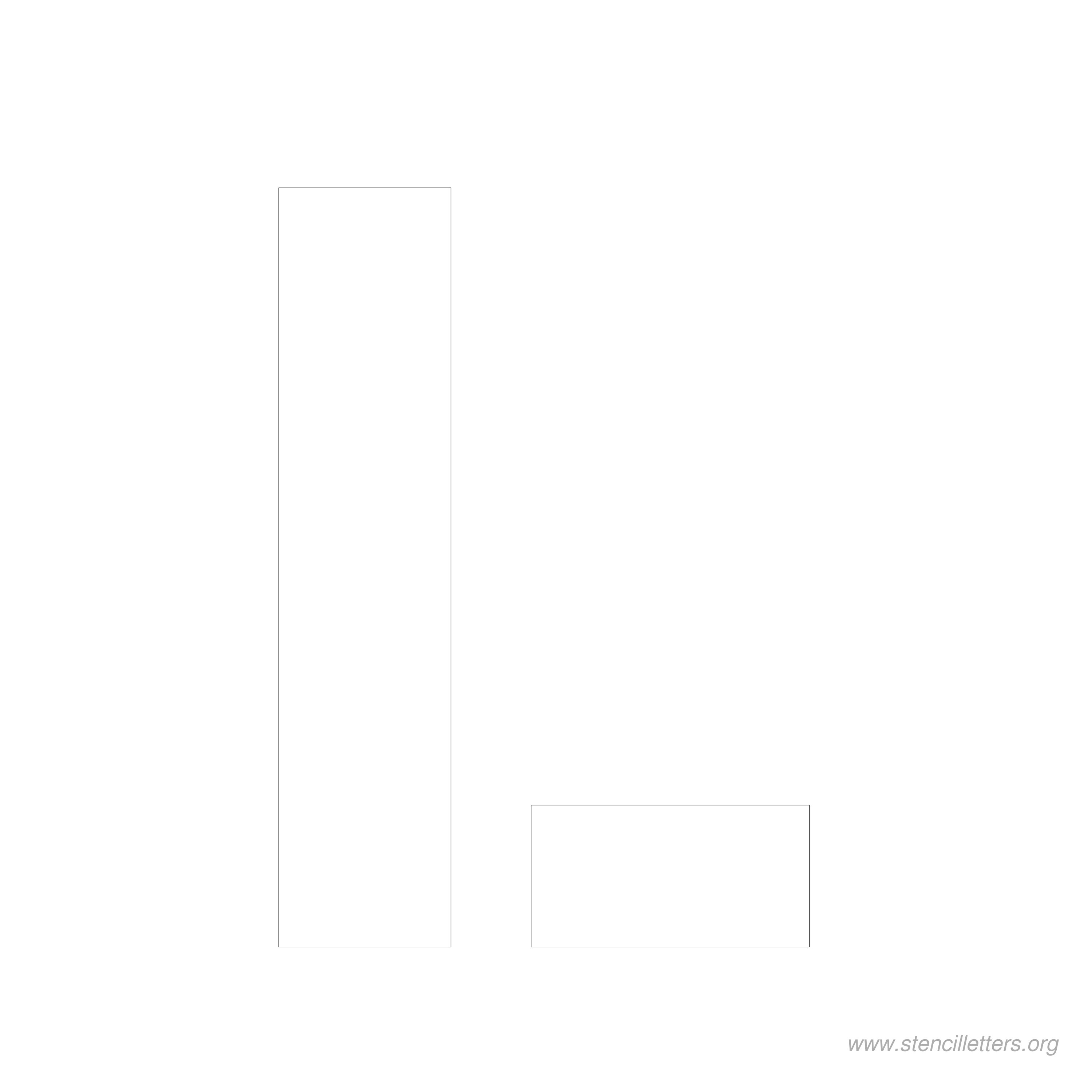 7 inch stencil letter l