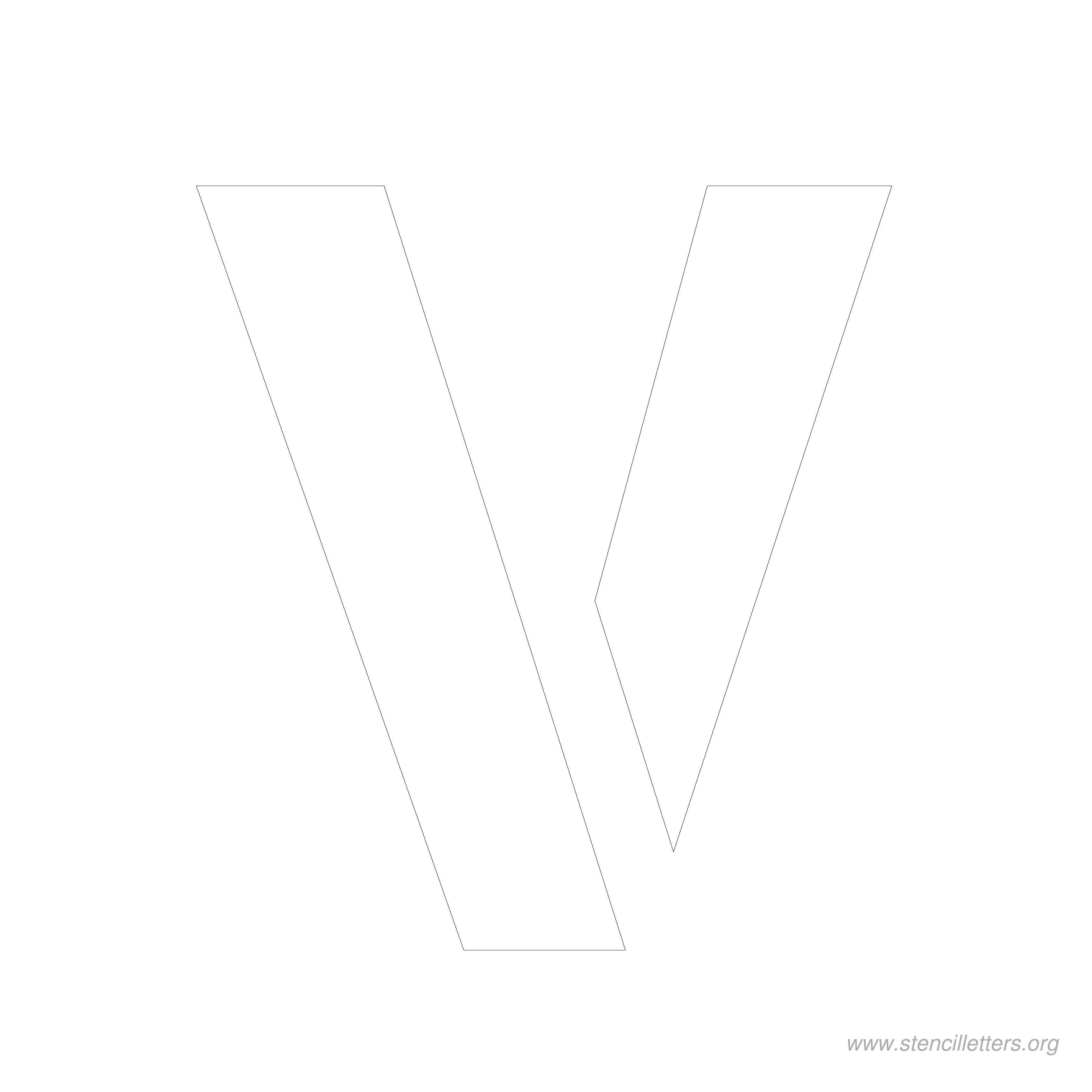 8 inch stencil letter v