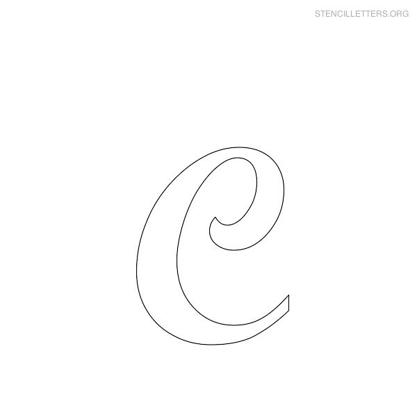 Stencil Letter Cursive C