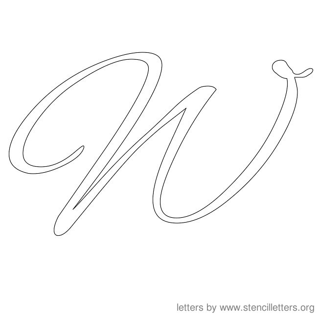 Cursive Letter Stencils W