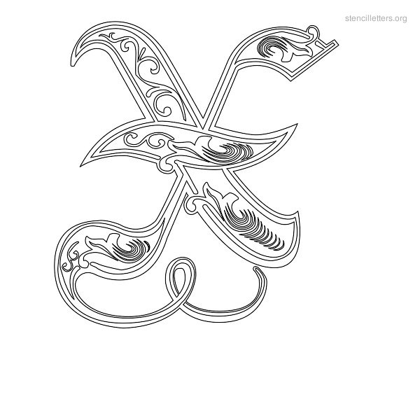 Stencil Letter Decorative X Stencil Letter Decorative X