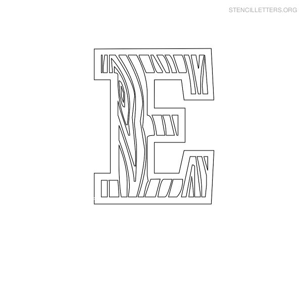 Stencil Letter Wooden E