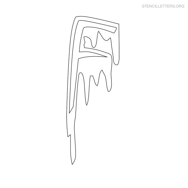 Stencil Letter Halloween F