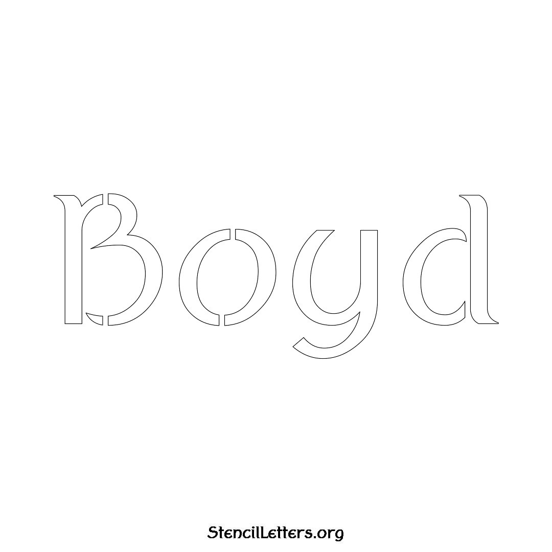 Boyd name stencil in Ancient Lettering
