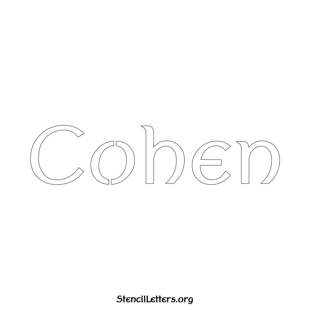 Cohen name stencil in Ancient Lettering