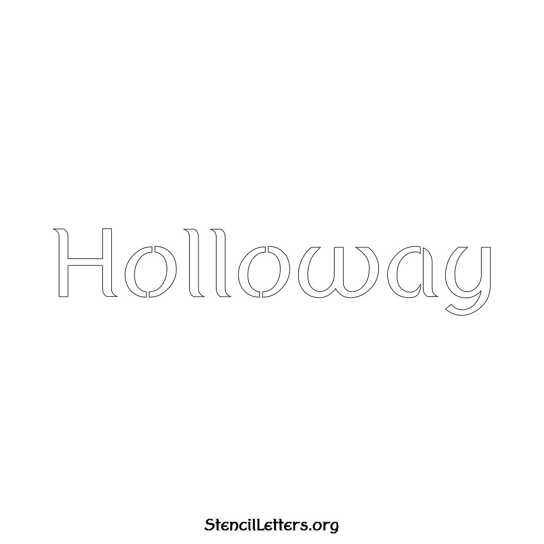 Holloway name stencil in Ancient Lettering