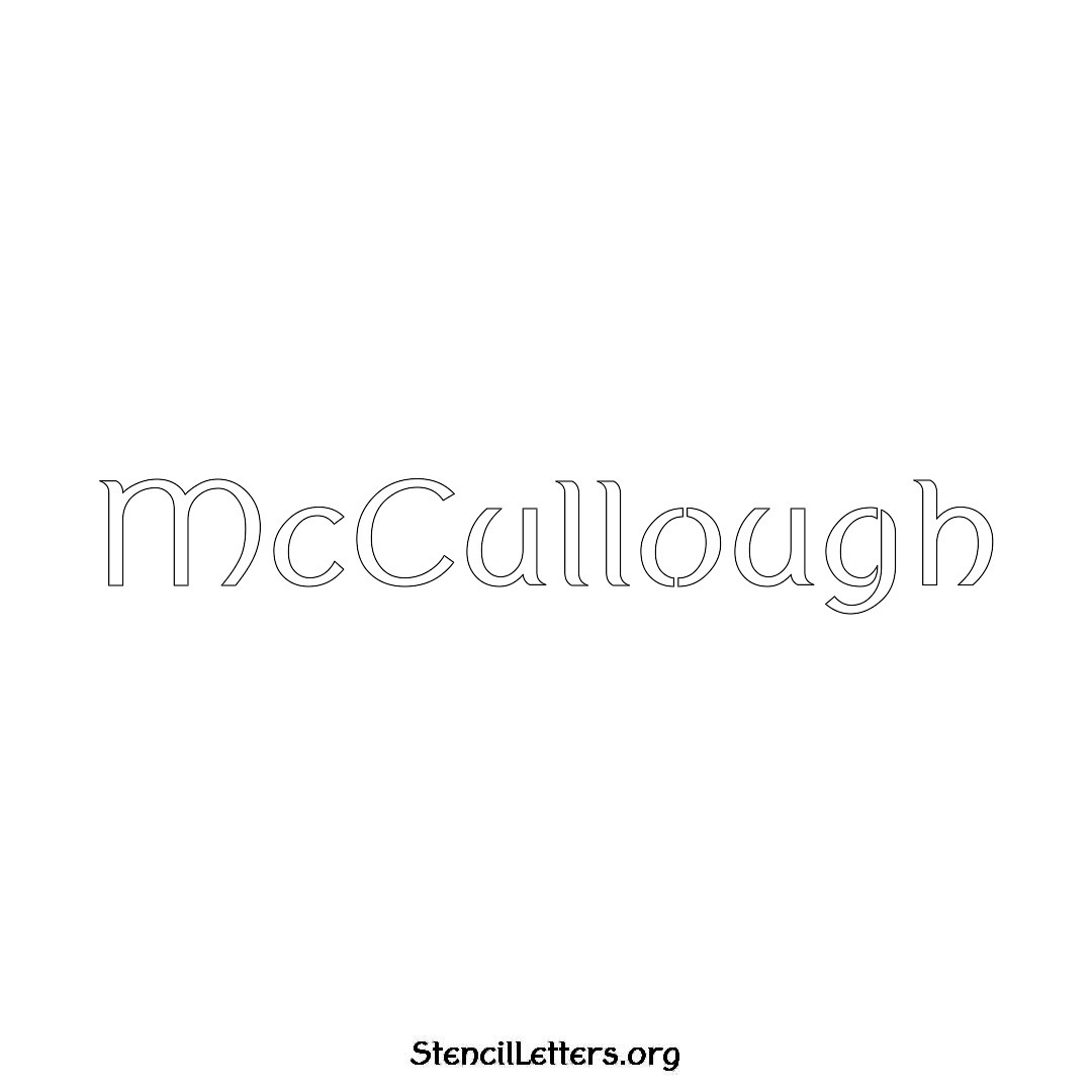 McCullough name stencil in Ancient Lettering