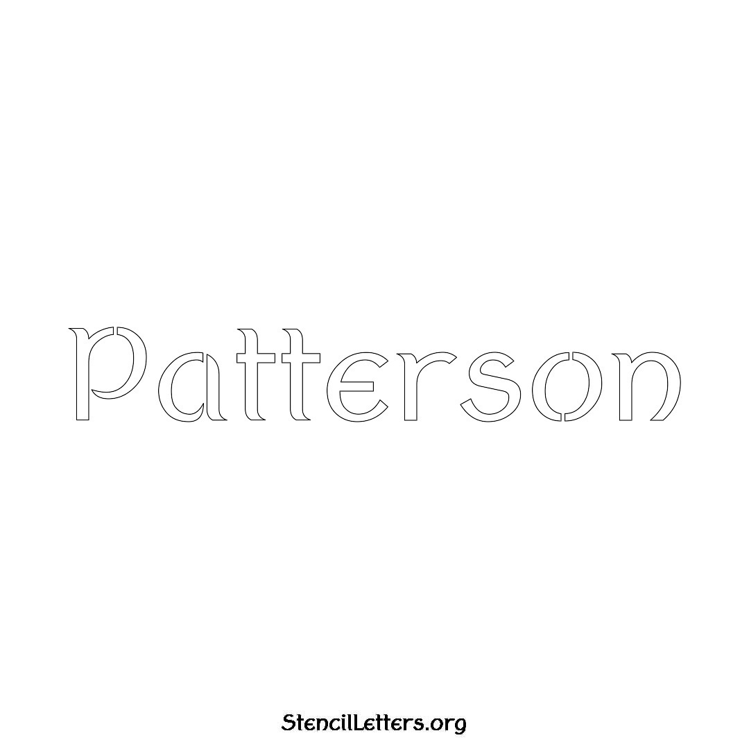 Patterson name stencil in Ancient Lettering