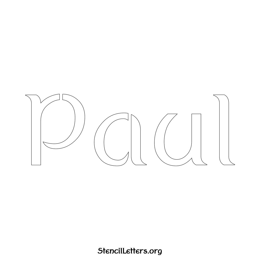 Paul name stencil in Ancient Lettering