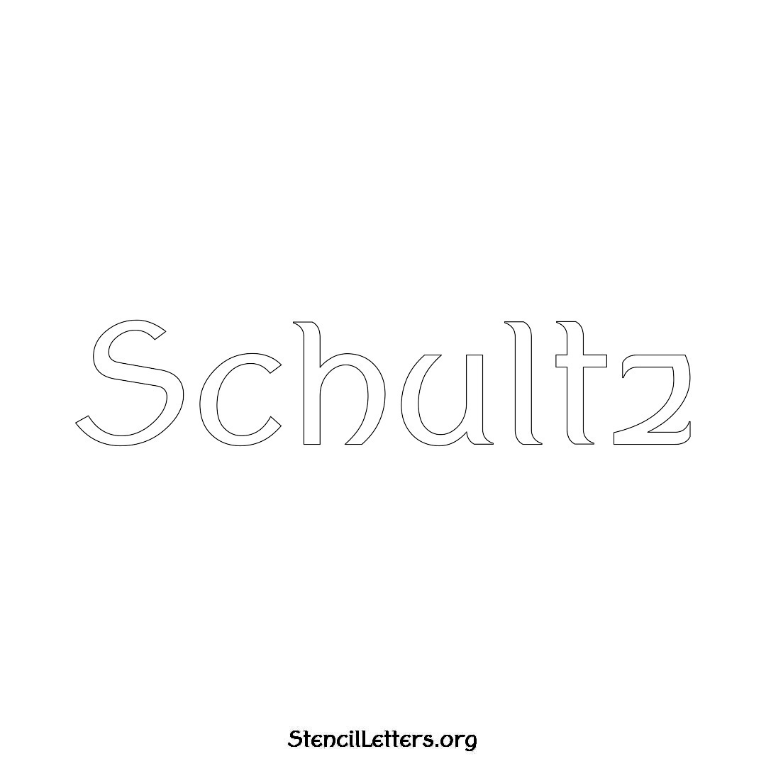 Schultz name stencil in Ancient Lettering