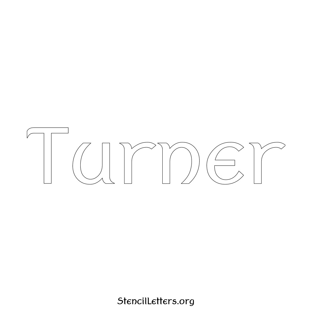 Turner name stencil in Ancient Lettering