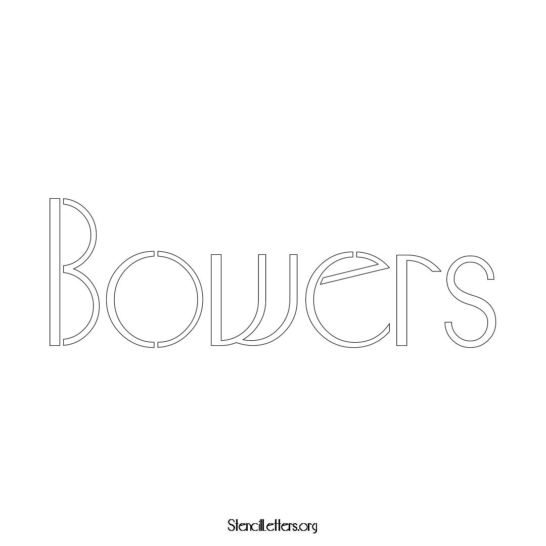 Bowers name stencil in Art Deco Lettering