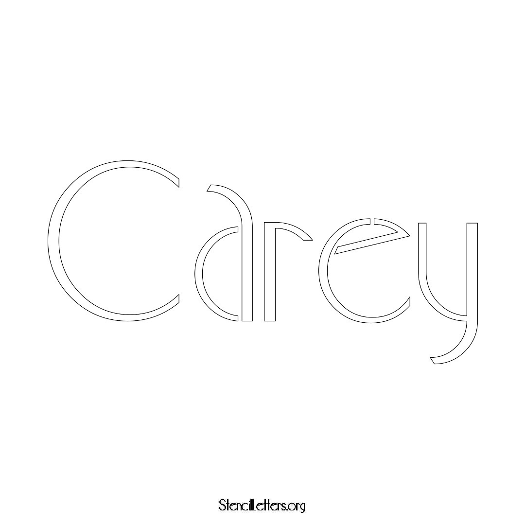 Carey name stencil in Art Deco Lettering
