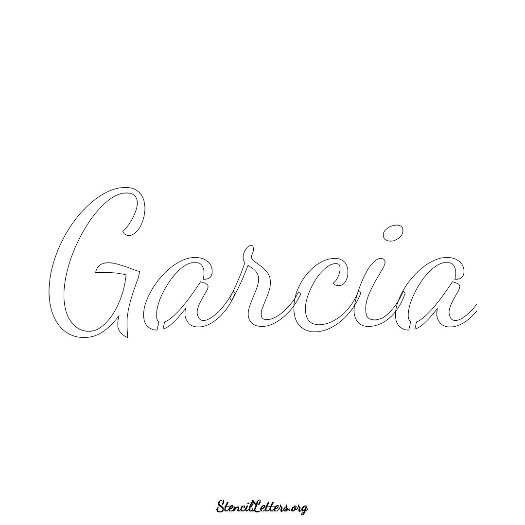 Garcia name stencil in Cursive Script Lettering