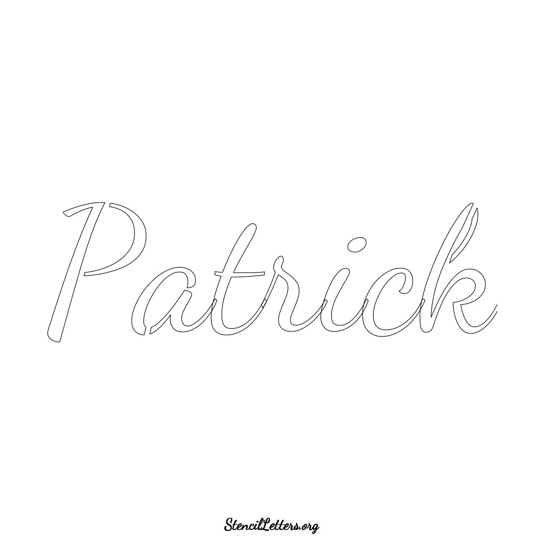 Patrick name stencil in Cursive Script Lettering