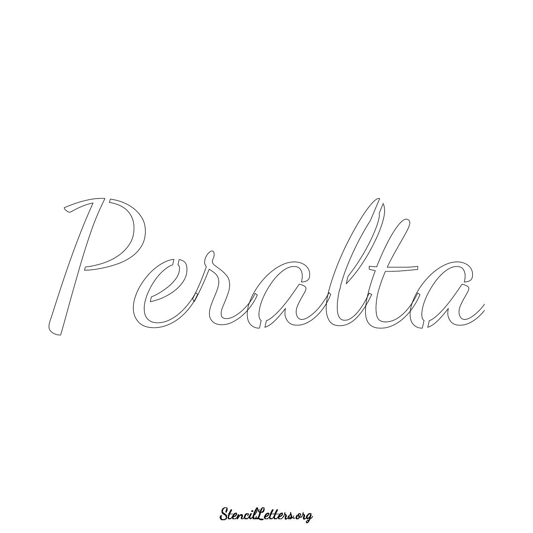 Peralta name stencil in Cursive Script Lettering