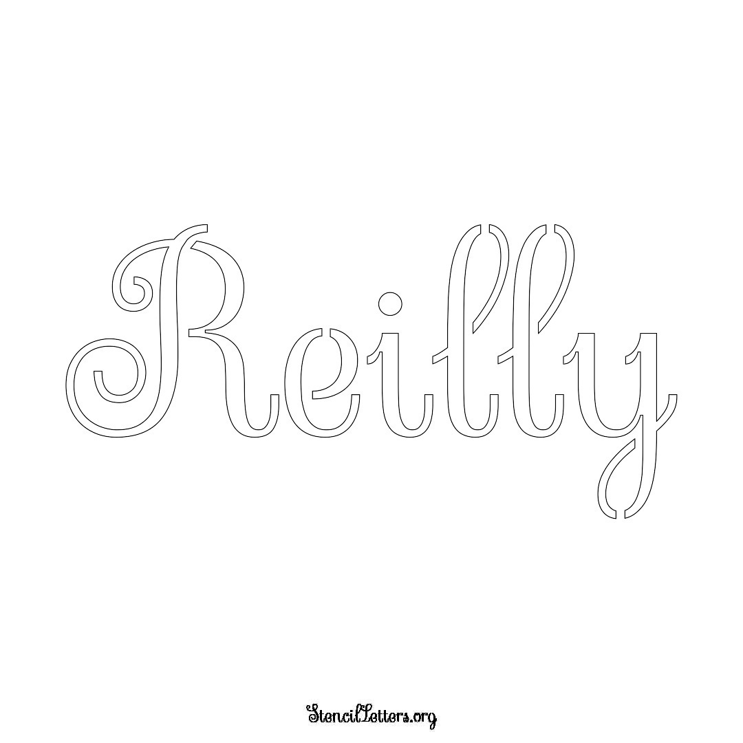 Reilly name stencil in Ornamental Cursive Lettering
