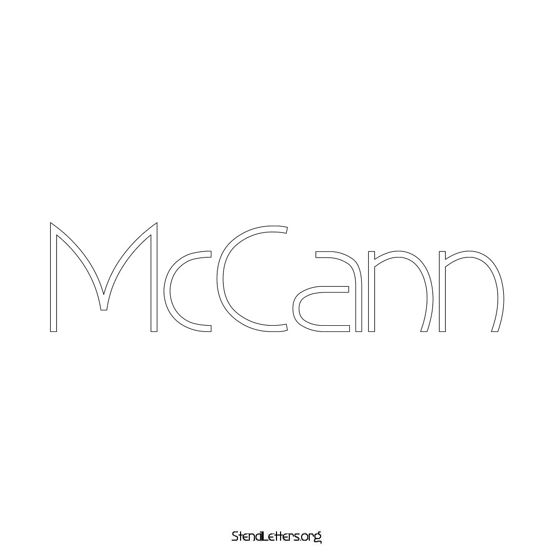 McCann name stencil in Simple Elegant Lettering