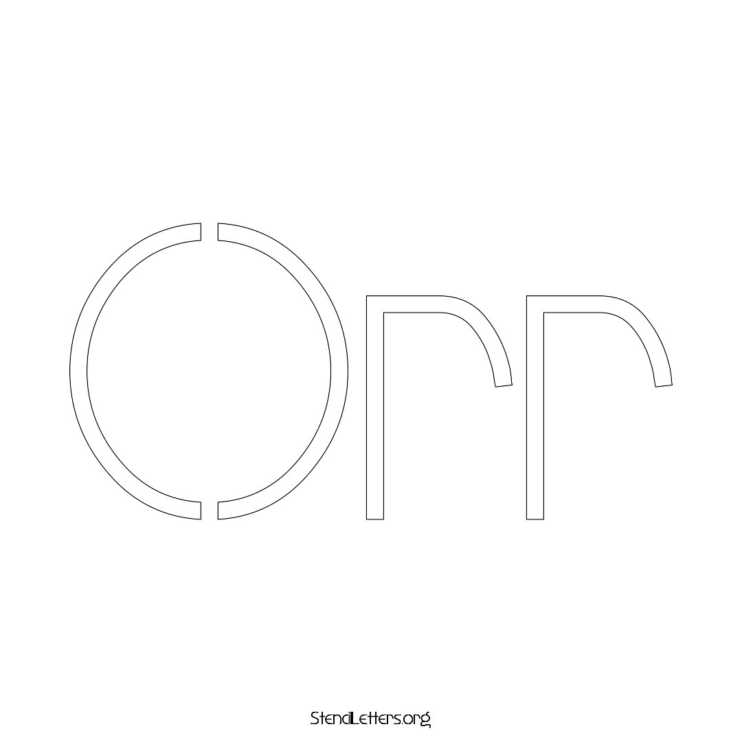 Orr name stencil in Simple Elegant Lettering