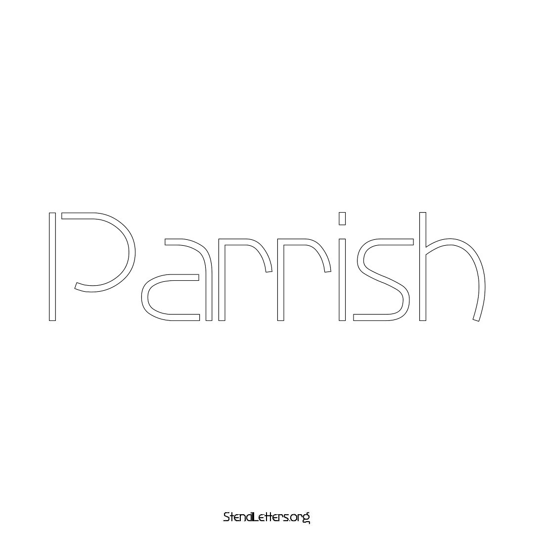 Parrish name stencil in Simple Elegant Lettering
