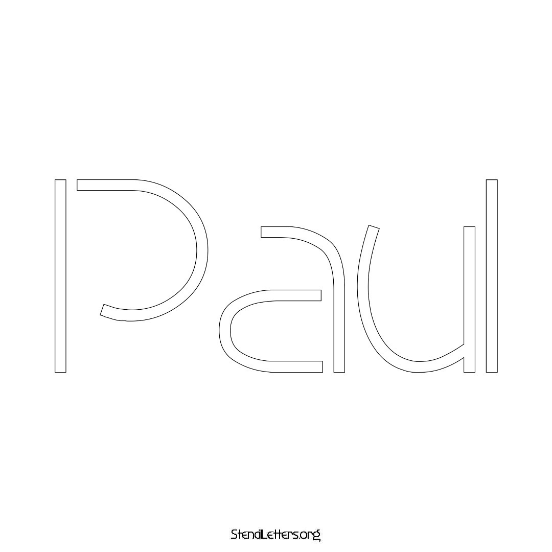 Paul name stencil in Simple Elegant Lettering