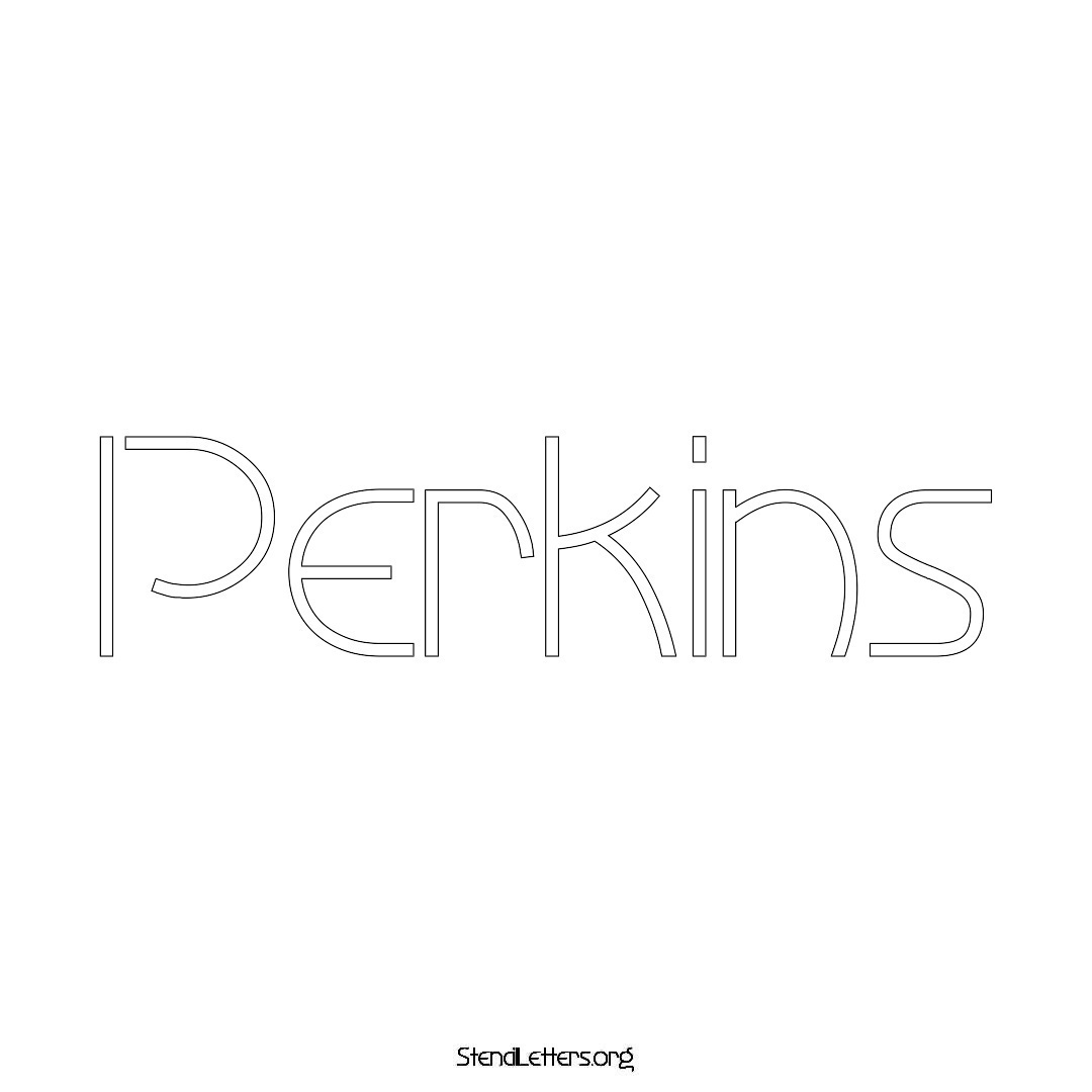 Perkins name stencil in Simple Elegant Lettering