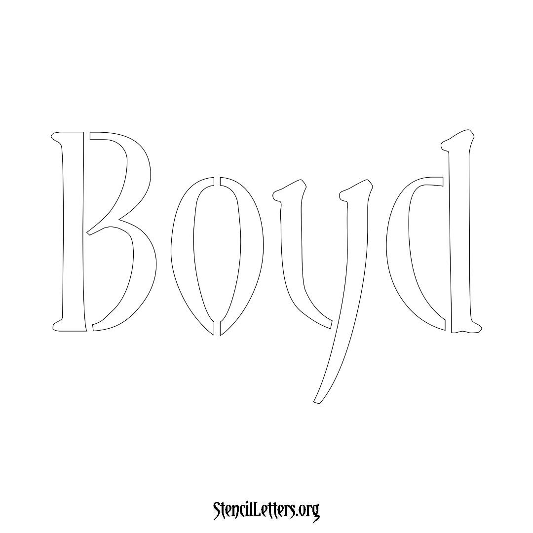 Boyd name stencil in Vintage Brush Lettering