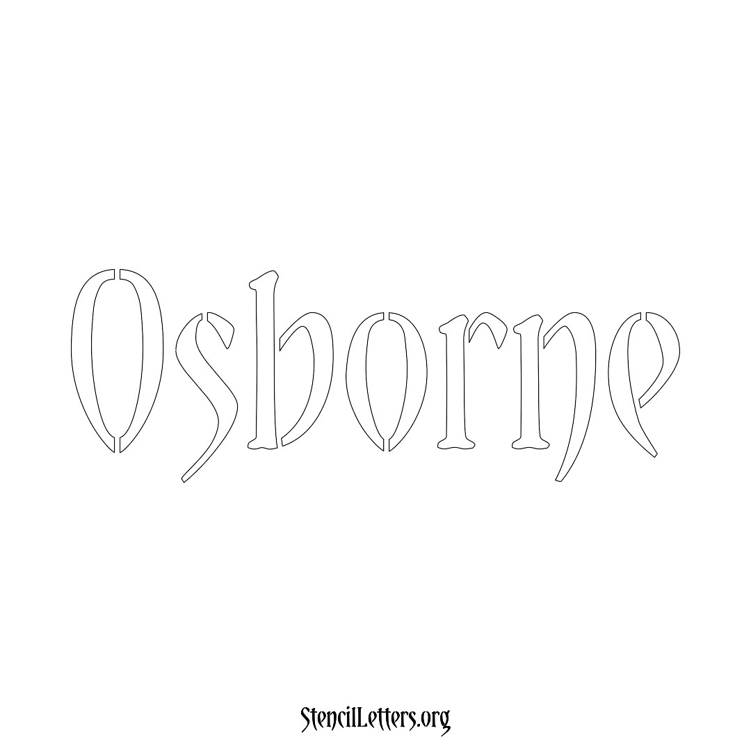 Osborne name stencil in Vintage Brush Lettering