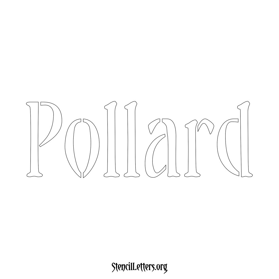 Pollard name stencil in Vintage Brush Lettering