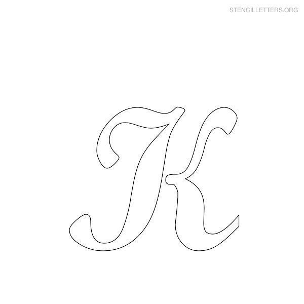 Stencil Letter Cursive K Stencil Letter Cursive K