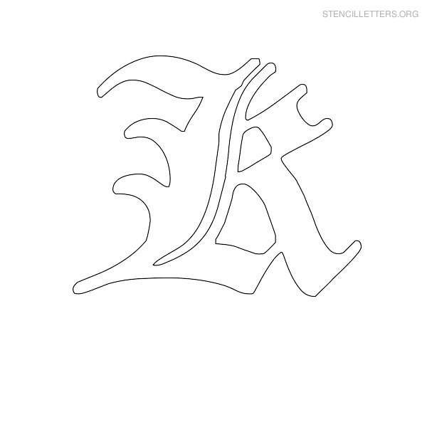 Stencil Letter Old English K Stencil Letter Old English K