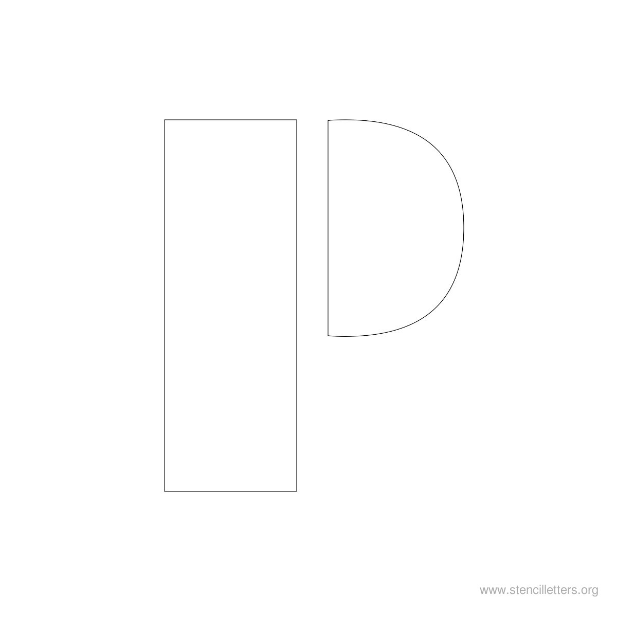 Large Stencil Letters Style #3 P