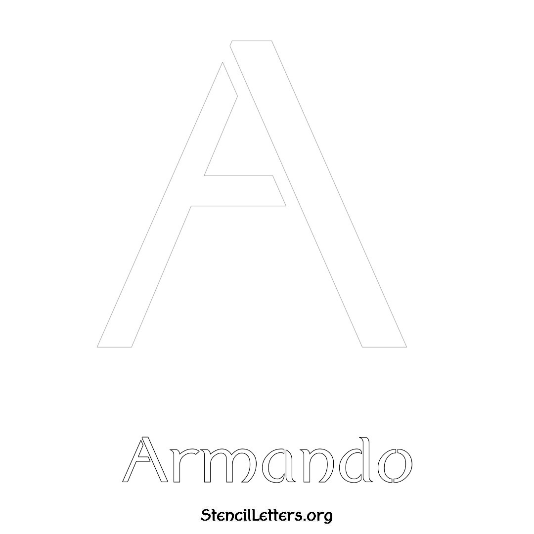 Armando printable name initial stencil in Ancient Lettering