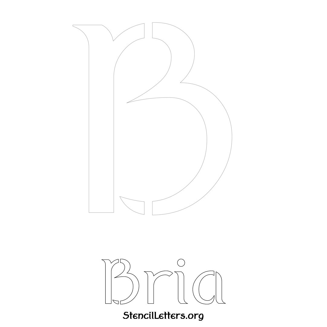Bria printable name initial stencil in Ancient Lettering