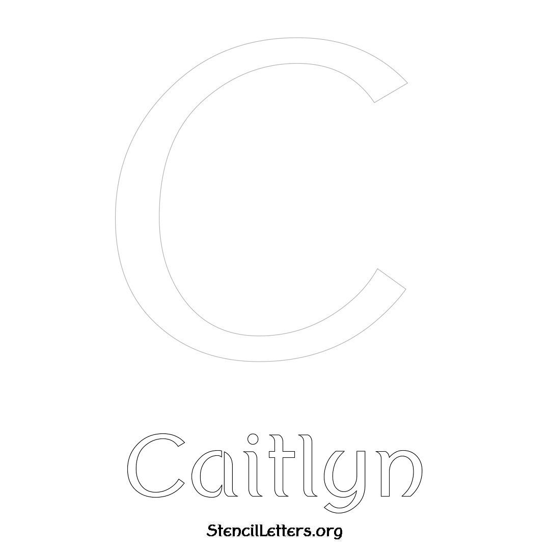 Caitlyn printable name initial stencil in Ancient Lettering