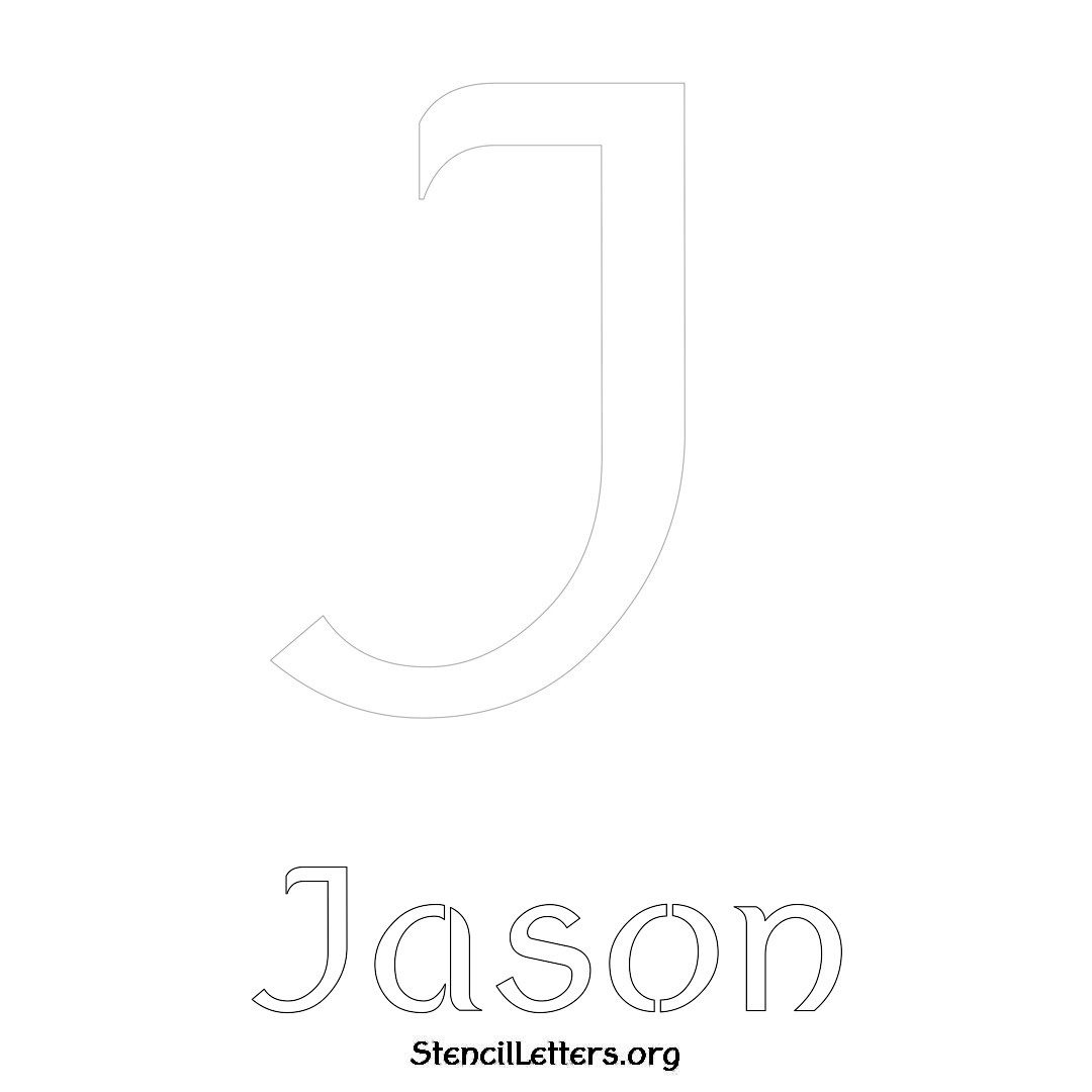 Jason printable name initial stencil in Ancient Lettering