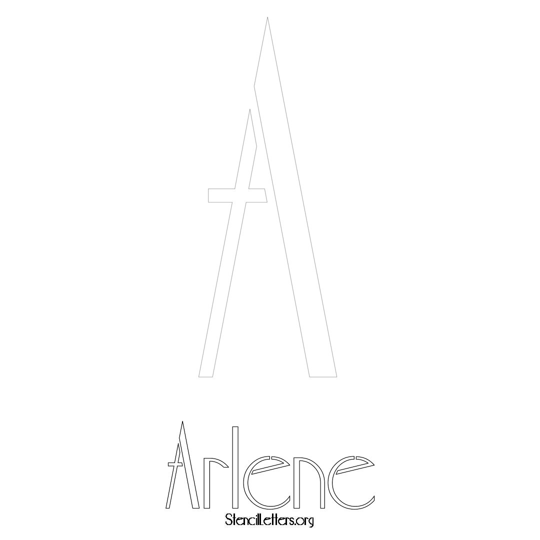 Arlene printable name initial stencil in Art Deco Lettering