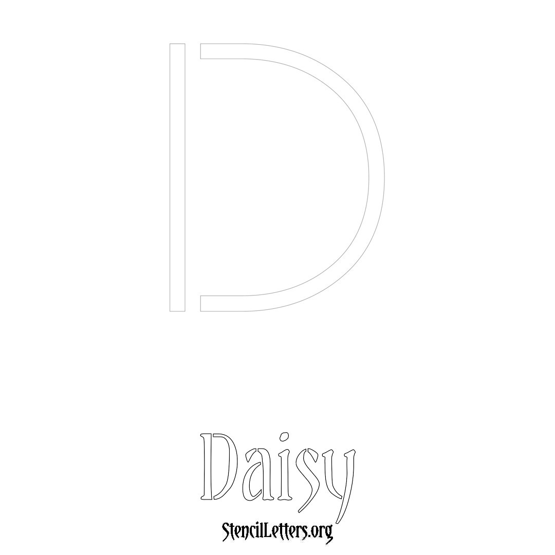 Daisy printable name initial stencil in Simple Elegant Lettering