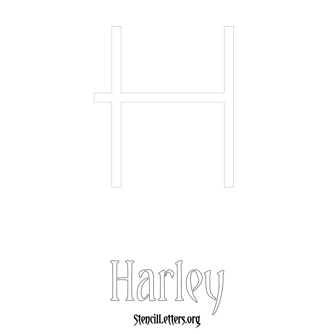 Harley printable name initial stencil in Simple Elegant Lettering