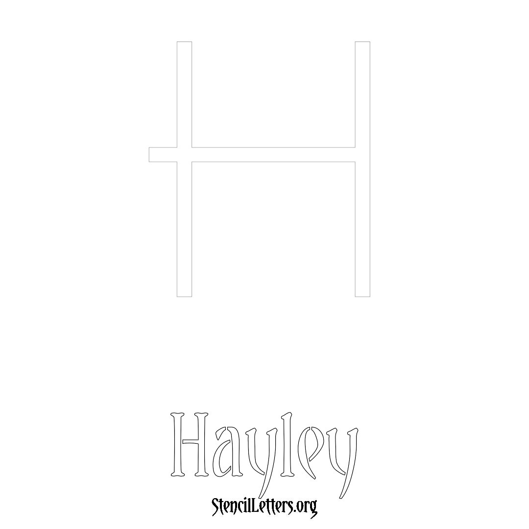 Hayley printable name initial stencil in Simple Elegant Lettering
