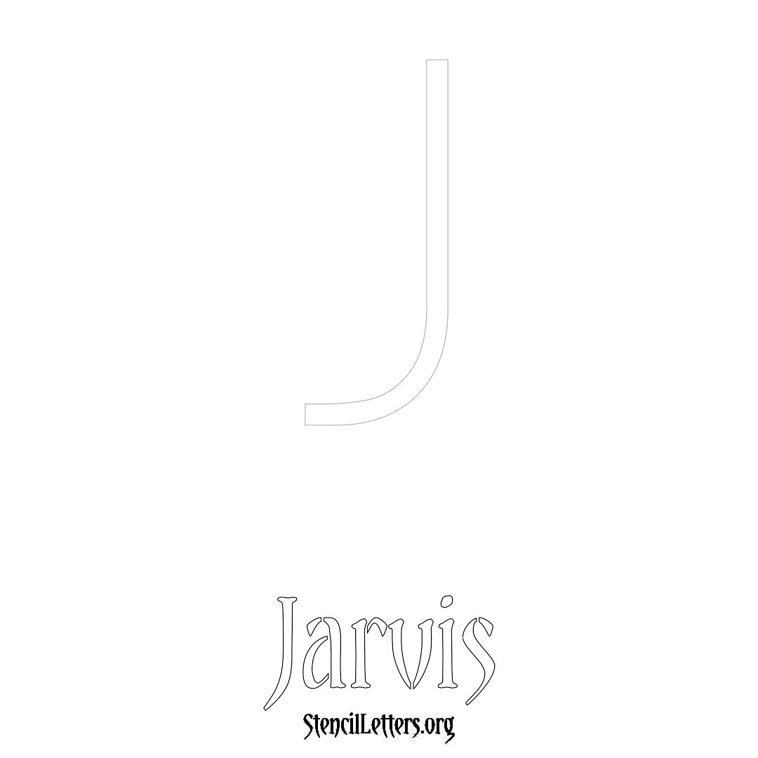 Jarvis printable name initial stencil in Simple Elegant Lettering