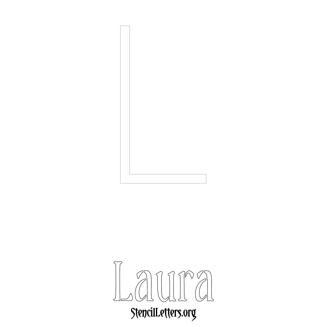 Laura printable name initial stencil in Simple Elegant Lettering
