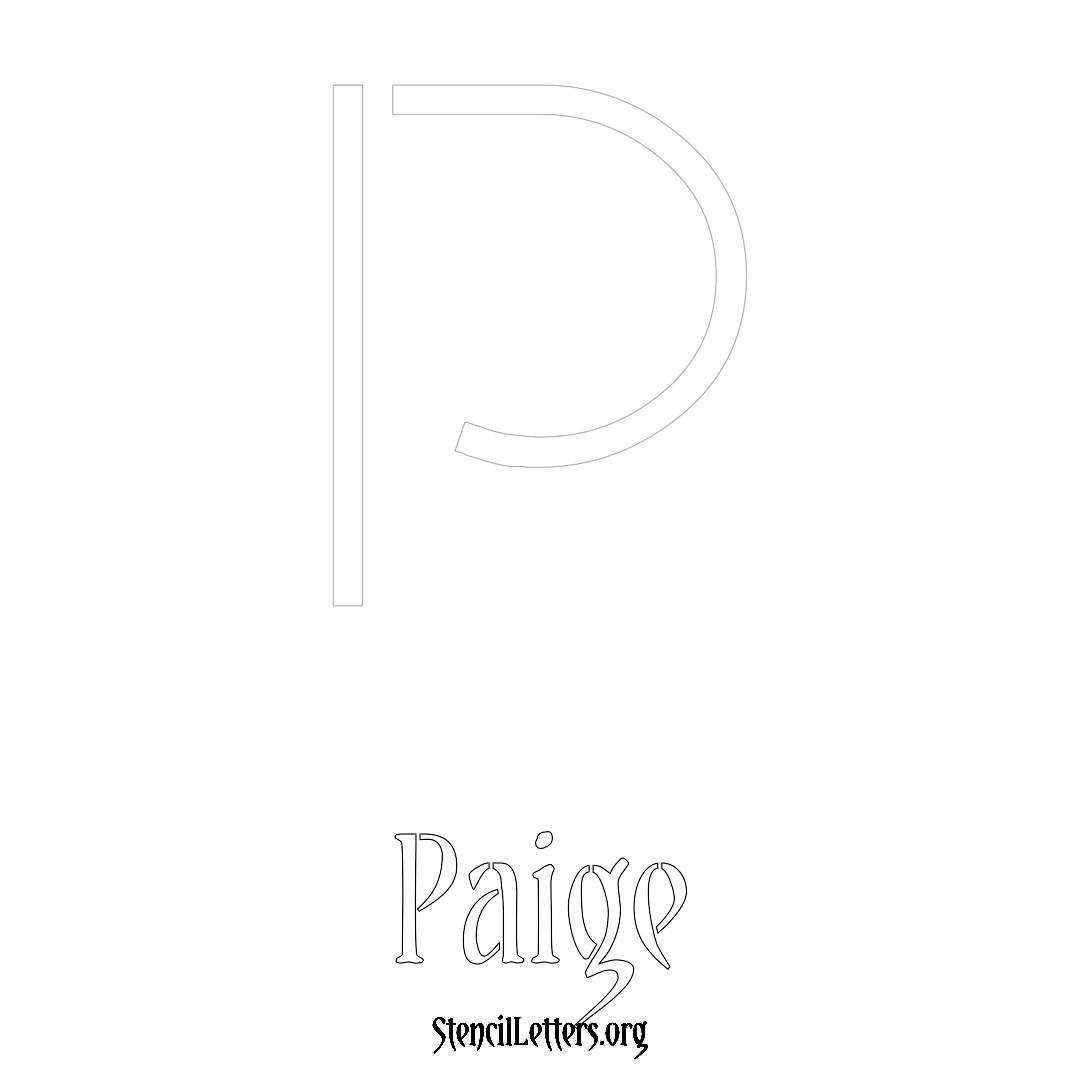 Paige printable name initial stencil in Simple Elegant Lettering